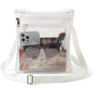 NEW White Clear Transparent Handbag Crossbody Purse